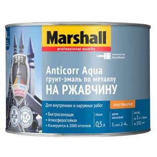 MARSHALL ANTICORR AQUA грунт-эмаль антикоррозийная акриловая, полуглянцевая - фото 4681