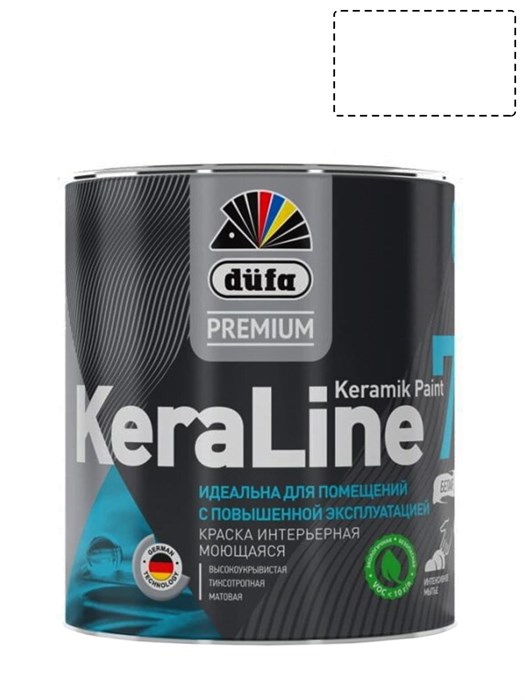 Dufa Premium KeraLine Keramik Paint 7 / Дюфа Премиум Кералайн Керамик Пейнт 7 Краска для стен и потолков моющаяся матовая МП00-006518 - фото 6100