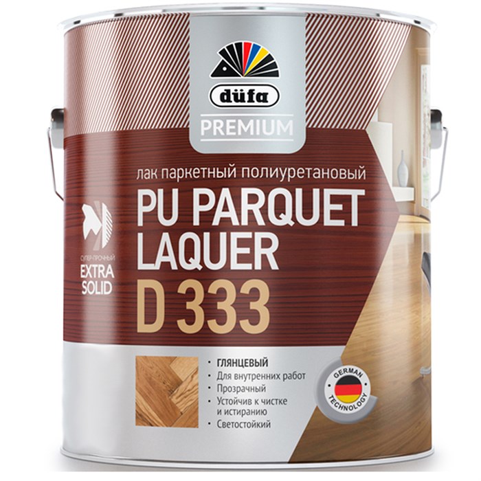 Dufa Premium PU Parquet Laquer D333 / Дюфа Премиум ПУ Паркет Лакер Д333 Лак паркетный полиуретановый глянцевый МП000017668 - фото 6250