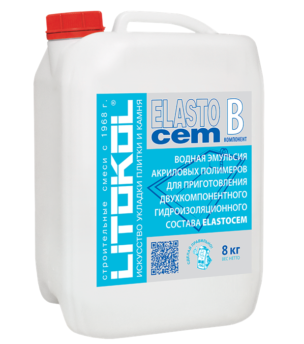 Litokol Elastocem / Литокол Эластоцем Гидроизоляция эластичная двухкомпонентная на цементной основе. L0474620002 - фото 7824