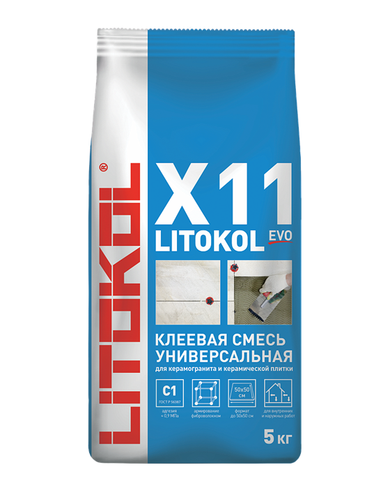 Litokol X11 Evo / Литокол ИСК10 Эво Клеевая смесь усиленная L0498720003 - фото 7979