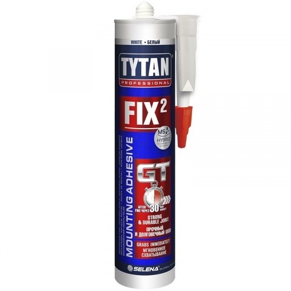 TYTAN PROFESSIONAL FIX2 GT / ТИТАН ПРОФЕШИОНАЛ ФИКС2 ГТ клей монтажный, гибридный с мгновенным начальным схватыванием (290мл) 73891 - фото 8442